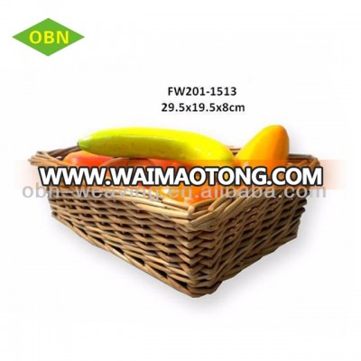 Household rectangular fruit wicker basket tray