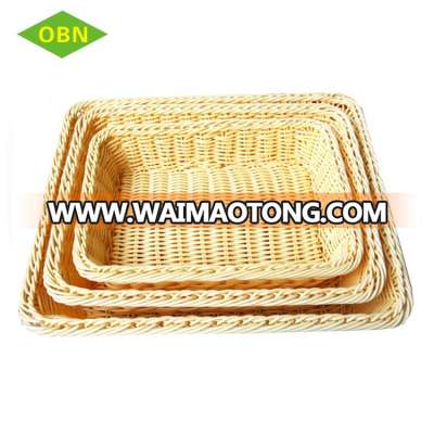 Custom cheap stackable woven heated durable rising square plastic bread fruit basket