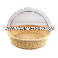 Hot Sale Round Plastic Fruit Basket Rack with Clear PC Cover